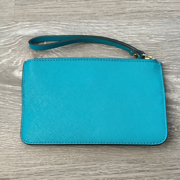 Kate Spade Turquoise Wristlet with Gold Accents - Picture 2 of 6